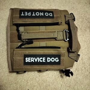 Tactical Service Dog Harness Vest with Zipper Pockets